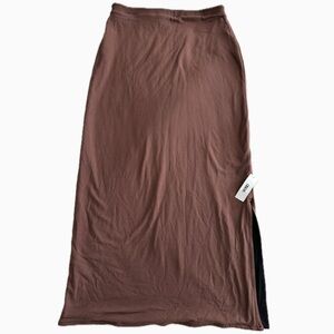 Brown Reversible Maxi Skirt
